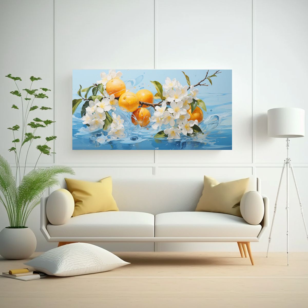 GENERICO - Cuadro Abstracto De Expresión Con Colores Blanco 120x60 Cm