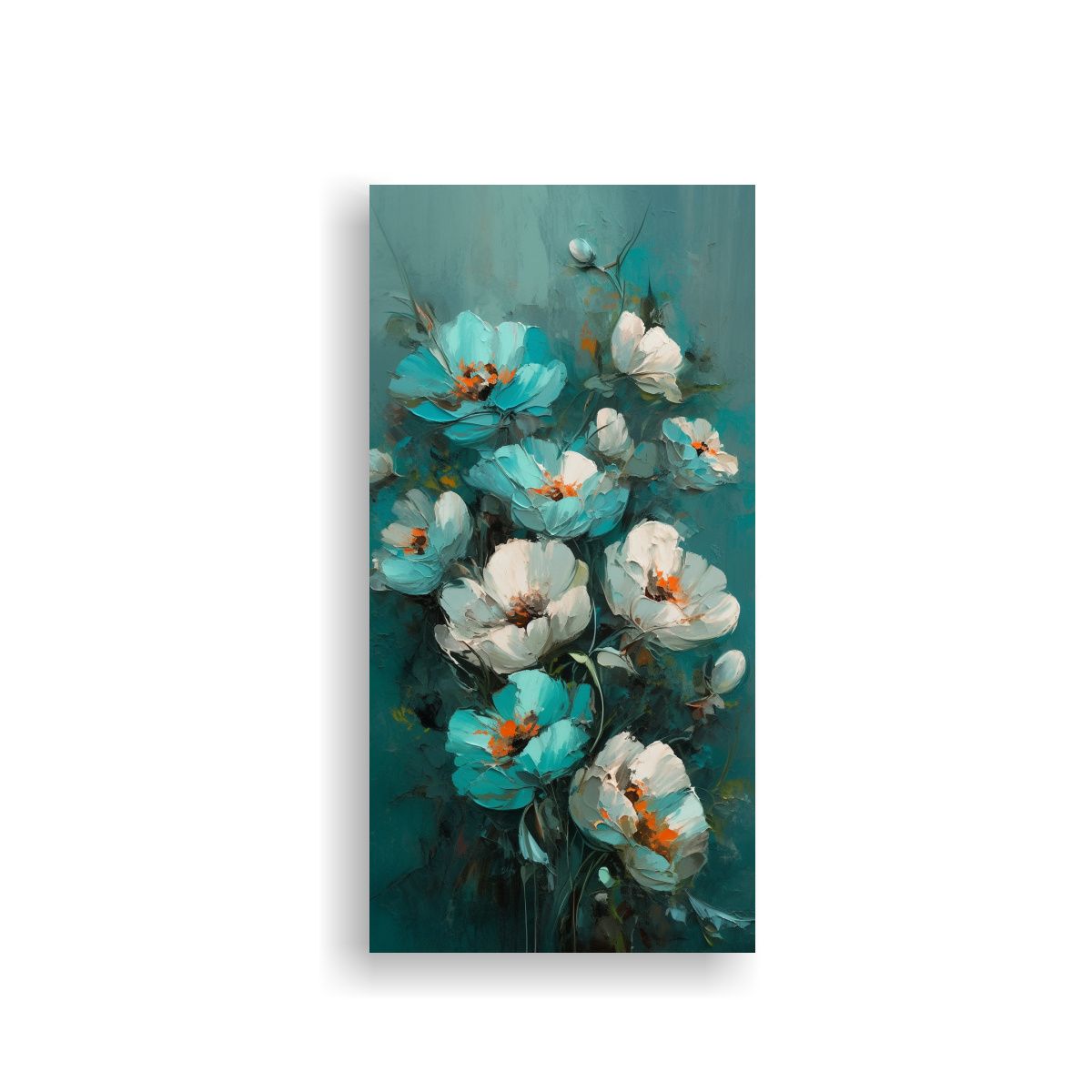 GENERICO - Pintura En Bastidor Vertical Belleza Turquesa Y 70x140 Cm