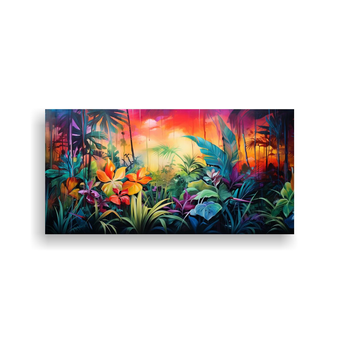 GENERICO - Interpretación Abstracta Tropical En Pinturas 140x70 Cm.