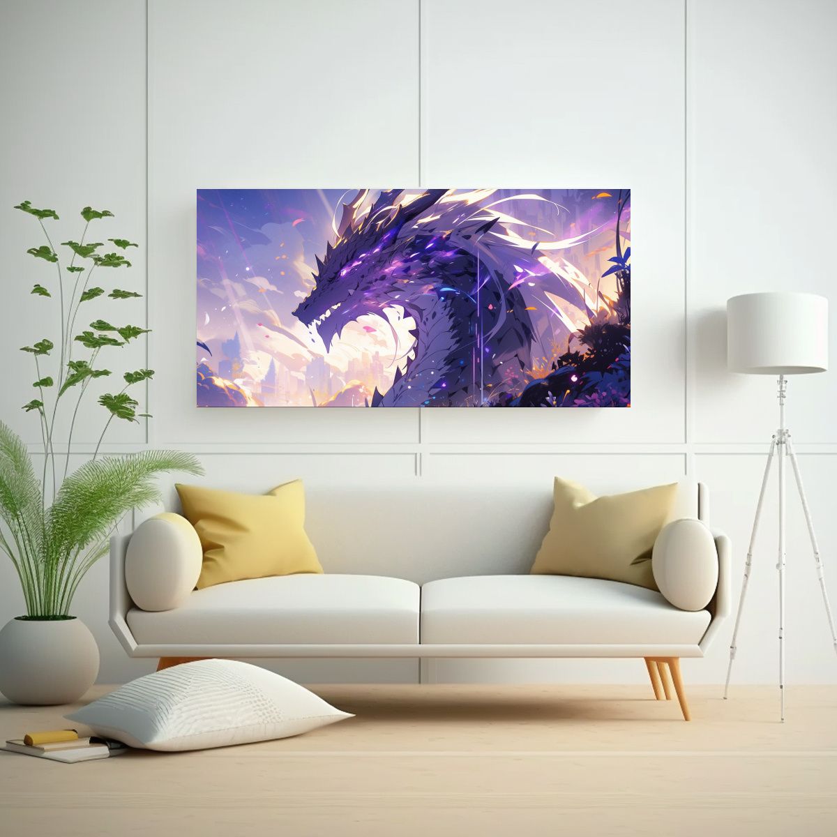 GENERICO - Pintura Mural Moderna Arte De Calle Un Dragón En 120x60 Cm