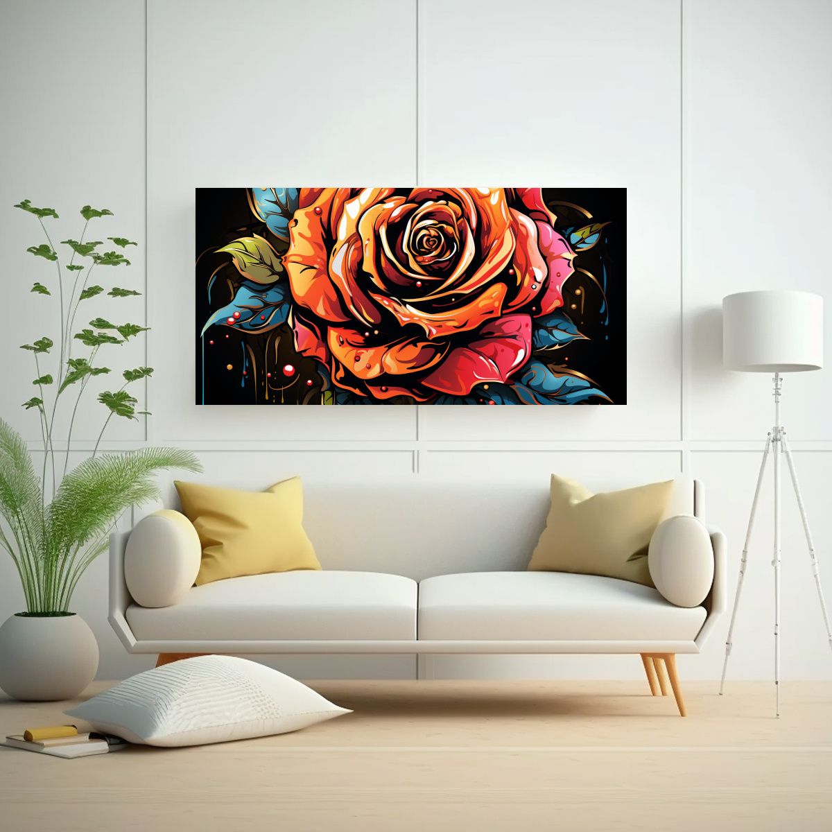 GENERICO - Pintura Mural Rosa Estilo Graffiti De Diseño 140x70 Cm.