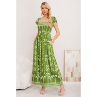 Maxi Vestido Verano Largo Mujer Estampado Geometrico Casual 3362