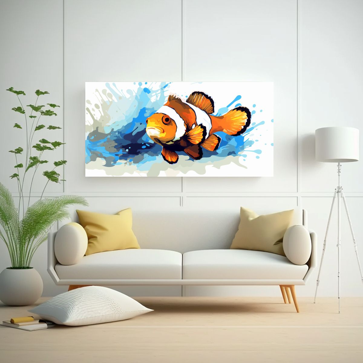 GENERICO - Cuadro Neo Pop De Composición Dinámica Pez 120x60 Cm