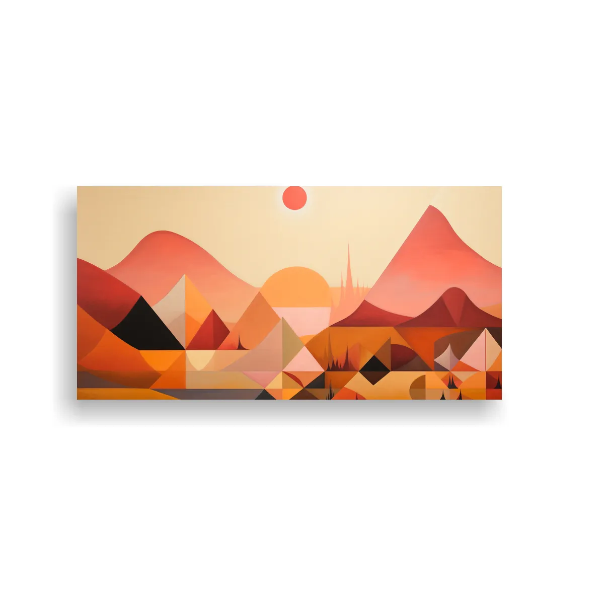 GENERICO - Cuadro Belleza Geométrica En Colores Cálidos 140x70 Cm
