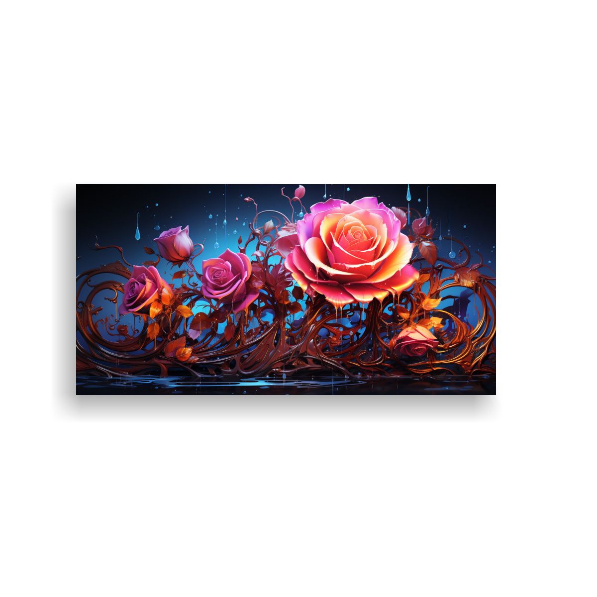 GENERICO - Pintura Mural Tonos Equilibrio Visual Neon Rosa 120x60 Cm