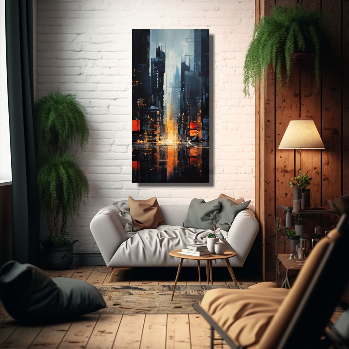 GENERICO - Cuadro Abstracto Dinámico Para Decoración Del 70x140 Cm