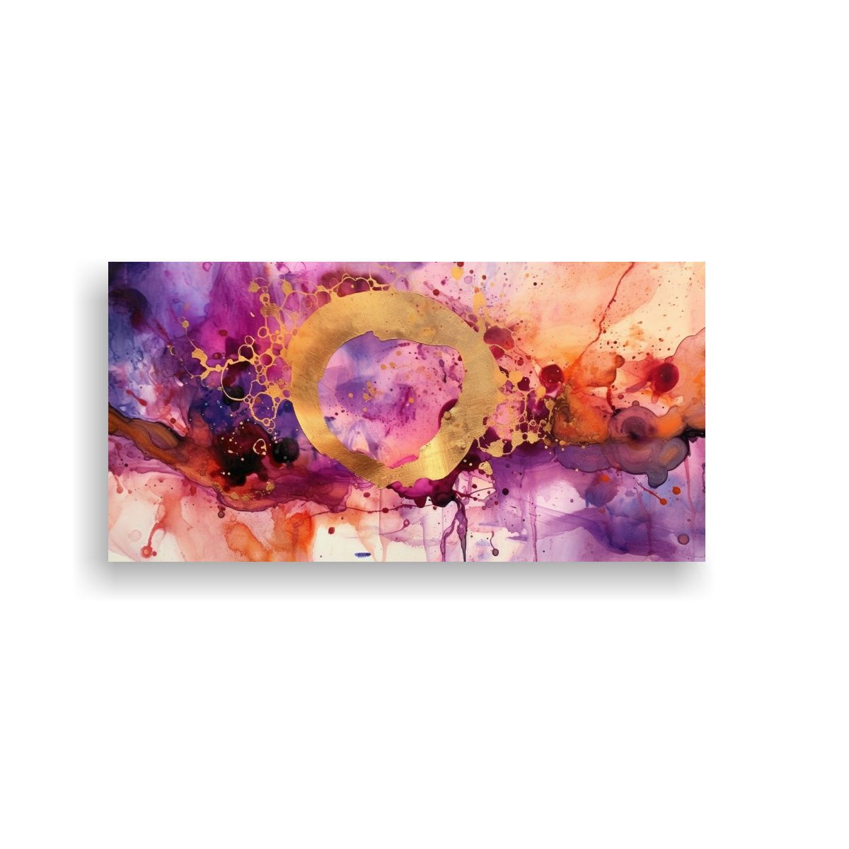 GENERICO - Cuadro Circular Baño Púrpura Pintura Tinta 120x60 Cm