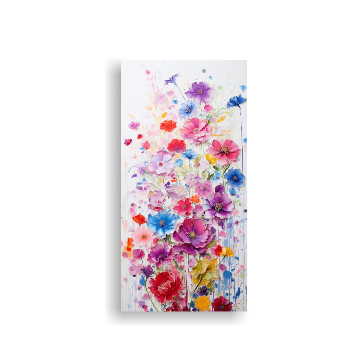 GENERICO - Cuadro Abstracto De Tela Vertical Blancos Y Azules 70x140 Cm