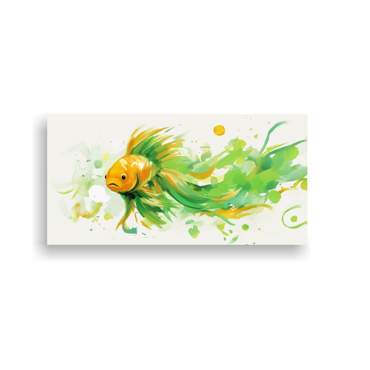 GENERICO - Pintura Decorativa De Un Goldfish En Colores 120x60 Cm.