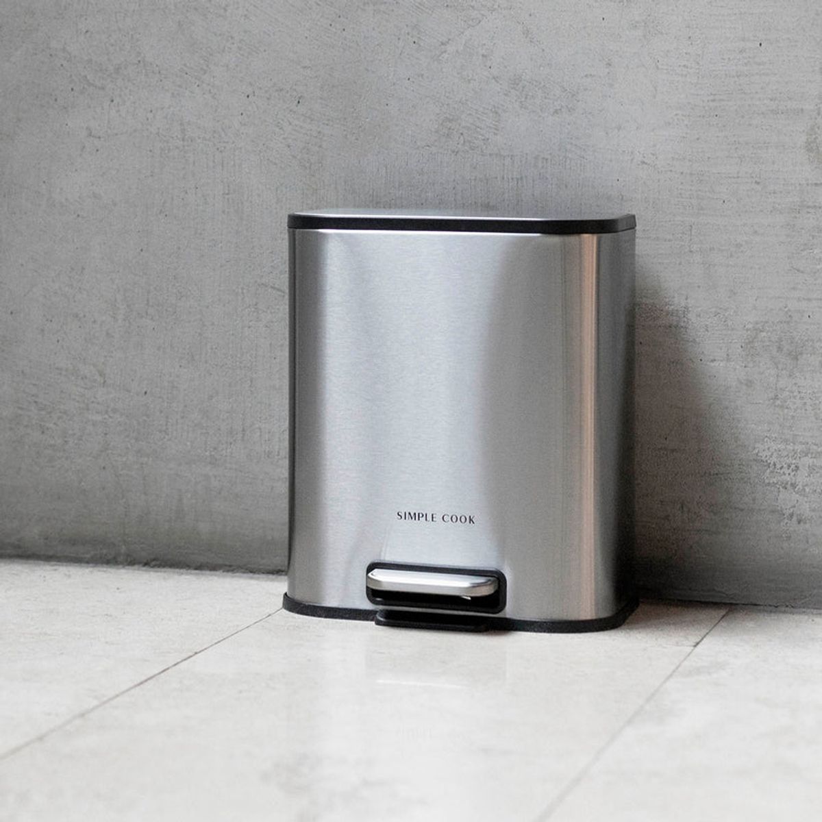 SIMPLE COOK - Basurero 5L con Pedal Mate y Anti Huellas Simple Cook