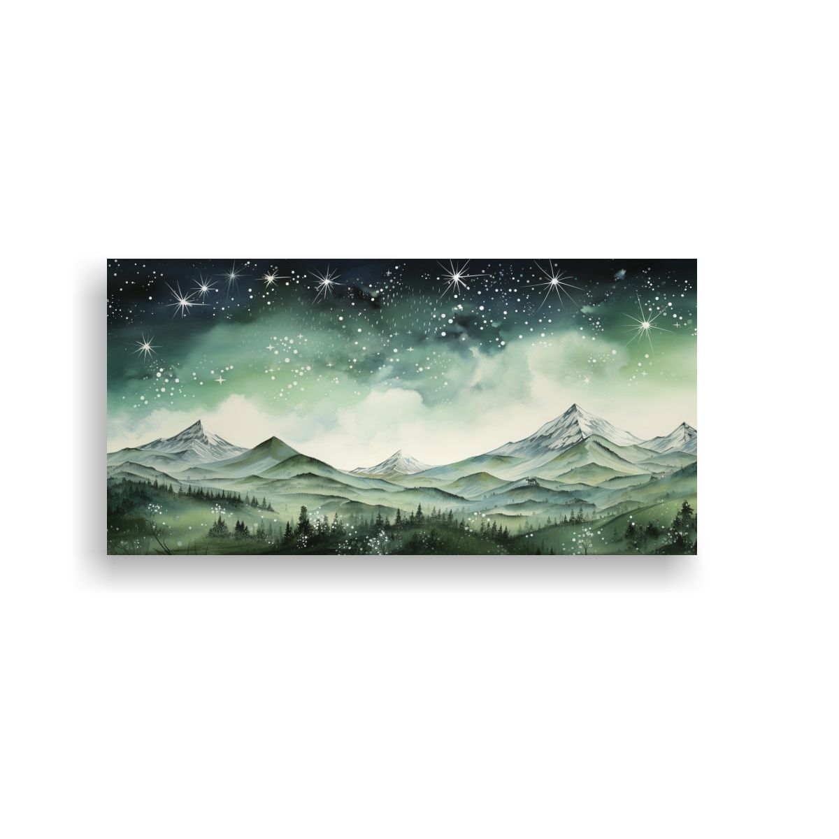 GENERICO - Arte Abstracción Surrealista Paisaje Montañoso 140x70 Cm