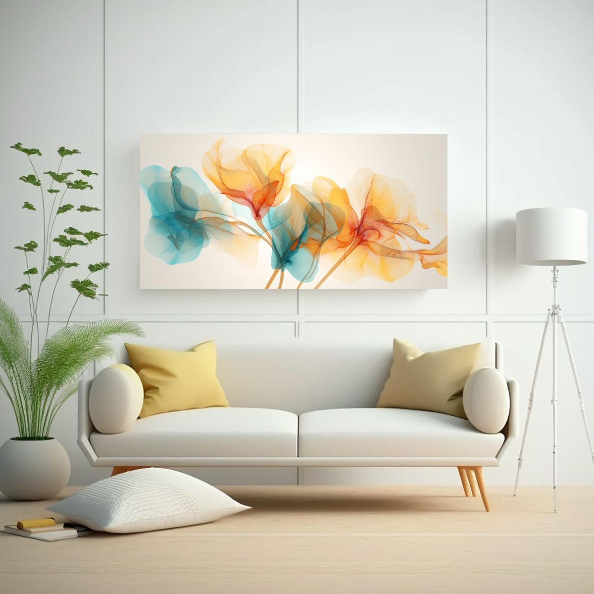 GENERICO - Cuadro Abstracto Decoración Comedor Coral 120x60 Cm