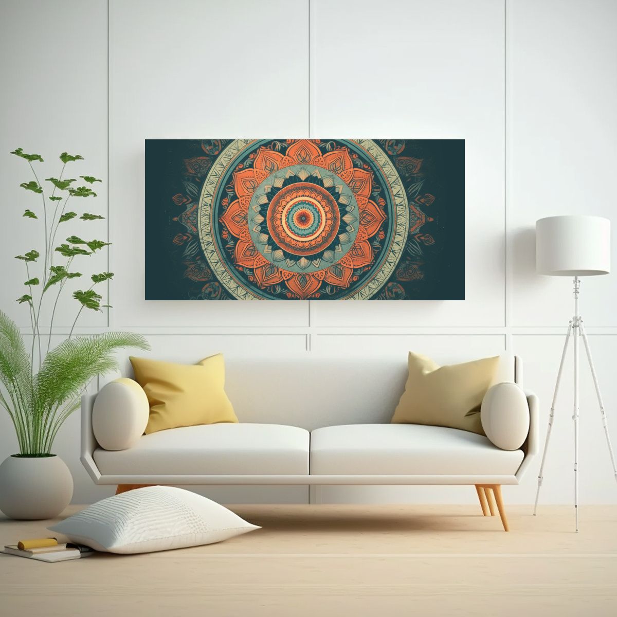 GENERICO - Cuadro Mandala Moderno En Tela Duradera 140x70 Cm