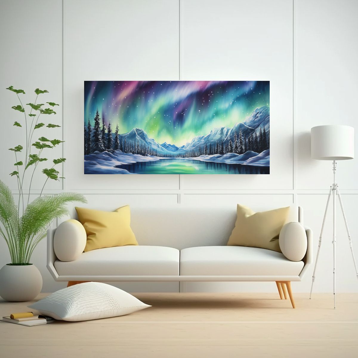 GENERICO - Pintura Abstracta De Colores Acuarela Aurora 140x70 Cm