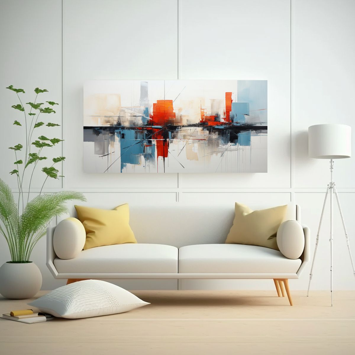 GENERICO - Arte Pared Abstracto Armónico Pintura 140x70 Cm