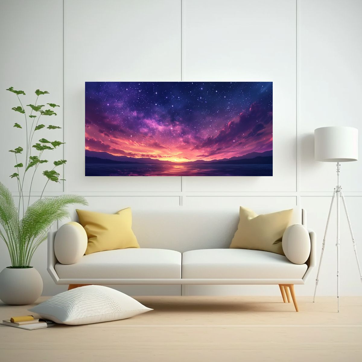 GENERICO - Cuadro Lienzo Tema Cielo Estrellado Expresión 21 120x60 Cm