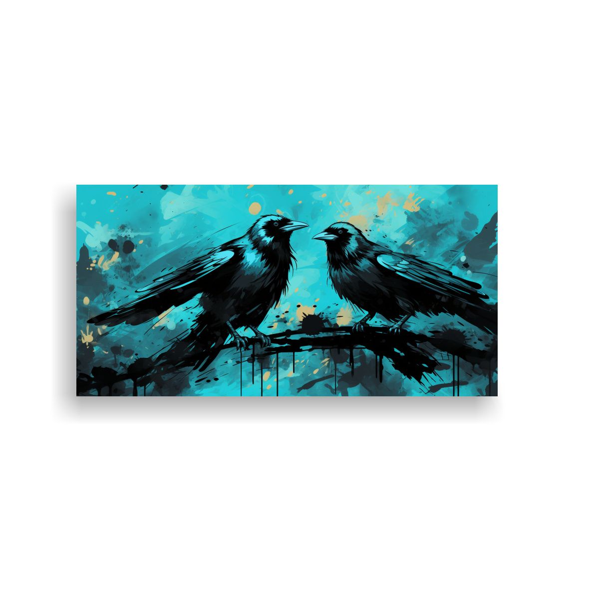GENERICO - Cuadro En Bastidor Exclusivo Cuervos Y Cuervas En 120x60 Cm