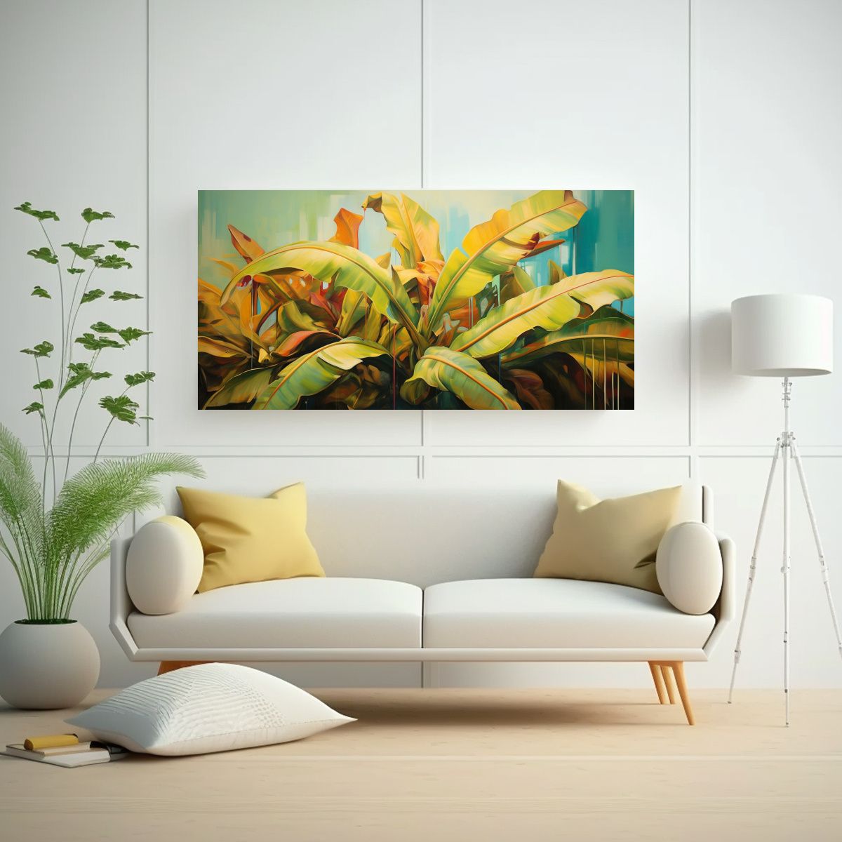 GENERICO - Cuadro Abstracto De Alta Calidad De Un Bananero 140x70 Cm