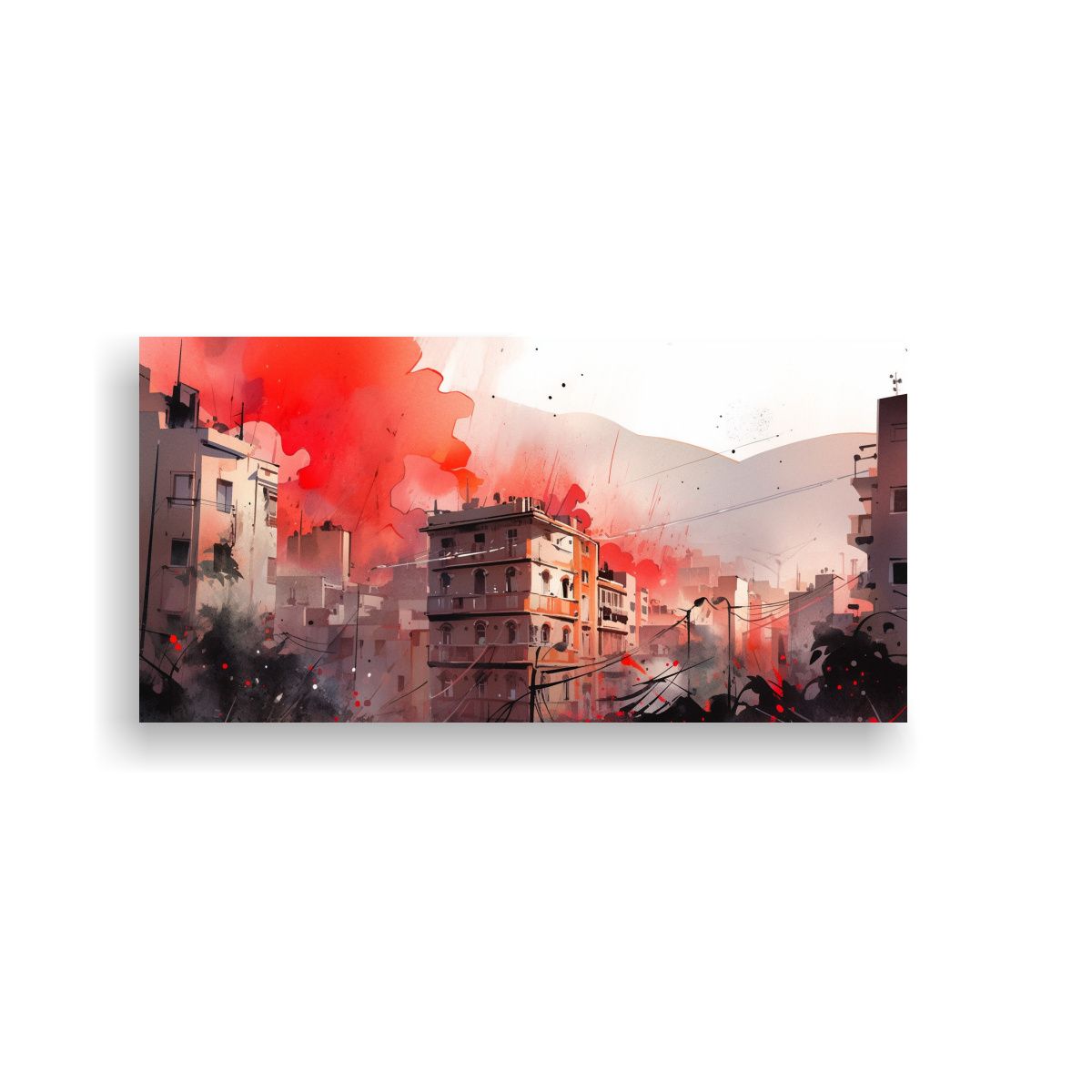 GENERICO - Pinturas De Pared De Santiago En Acuarelas Y 140x70 Cm