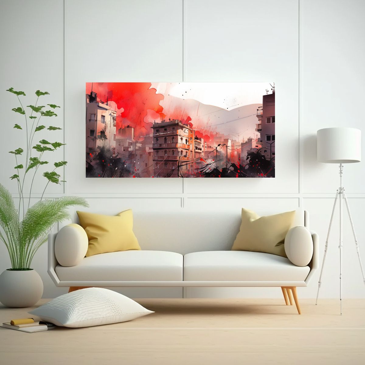 GENERICO - Pinturas De Pared De Santiago En Acuarelas Y 140x70 Cm