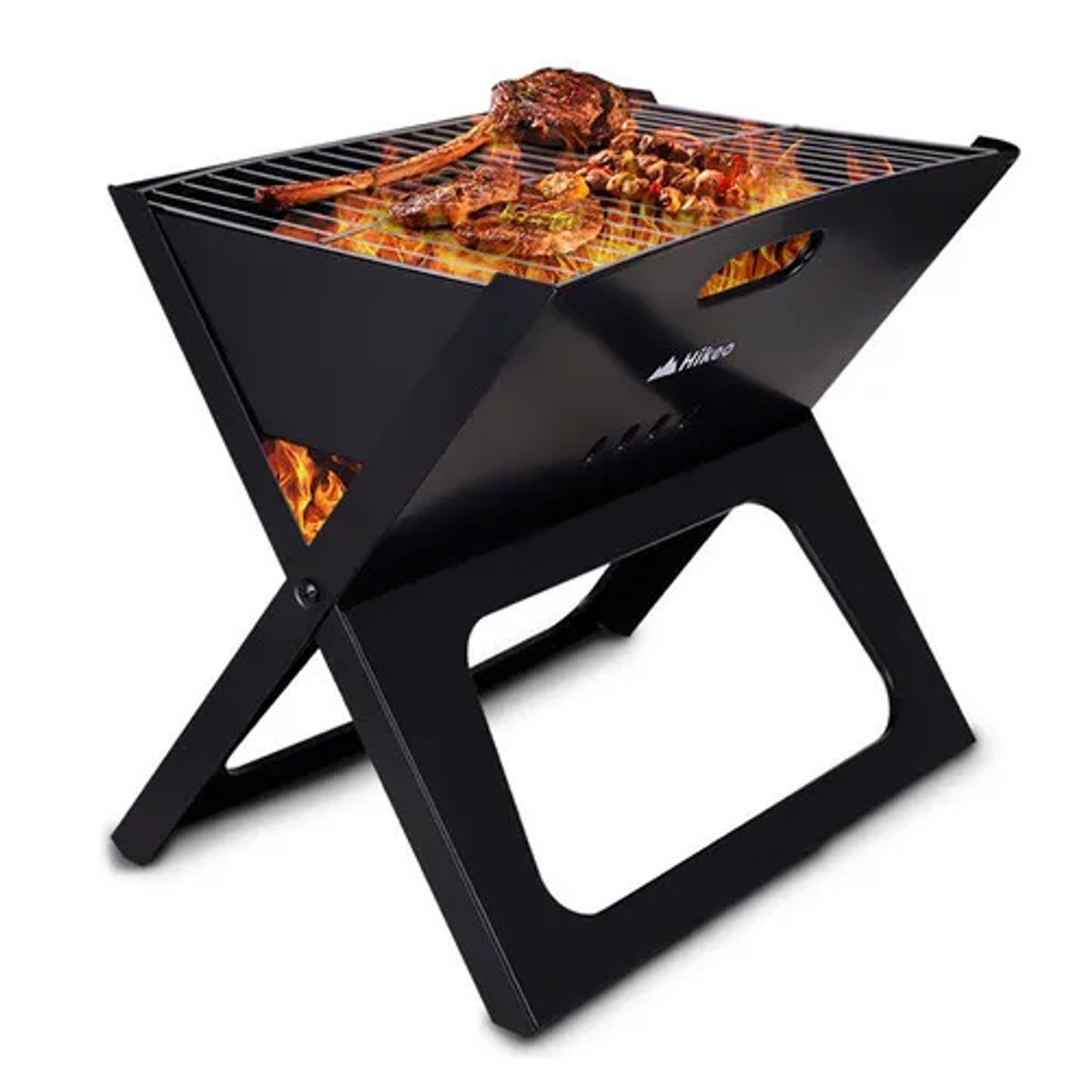 GENERICO - Hikeo Parrilla plegable carbón portátil asados color negro