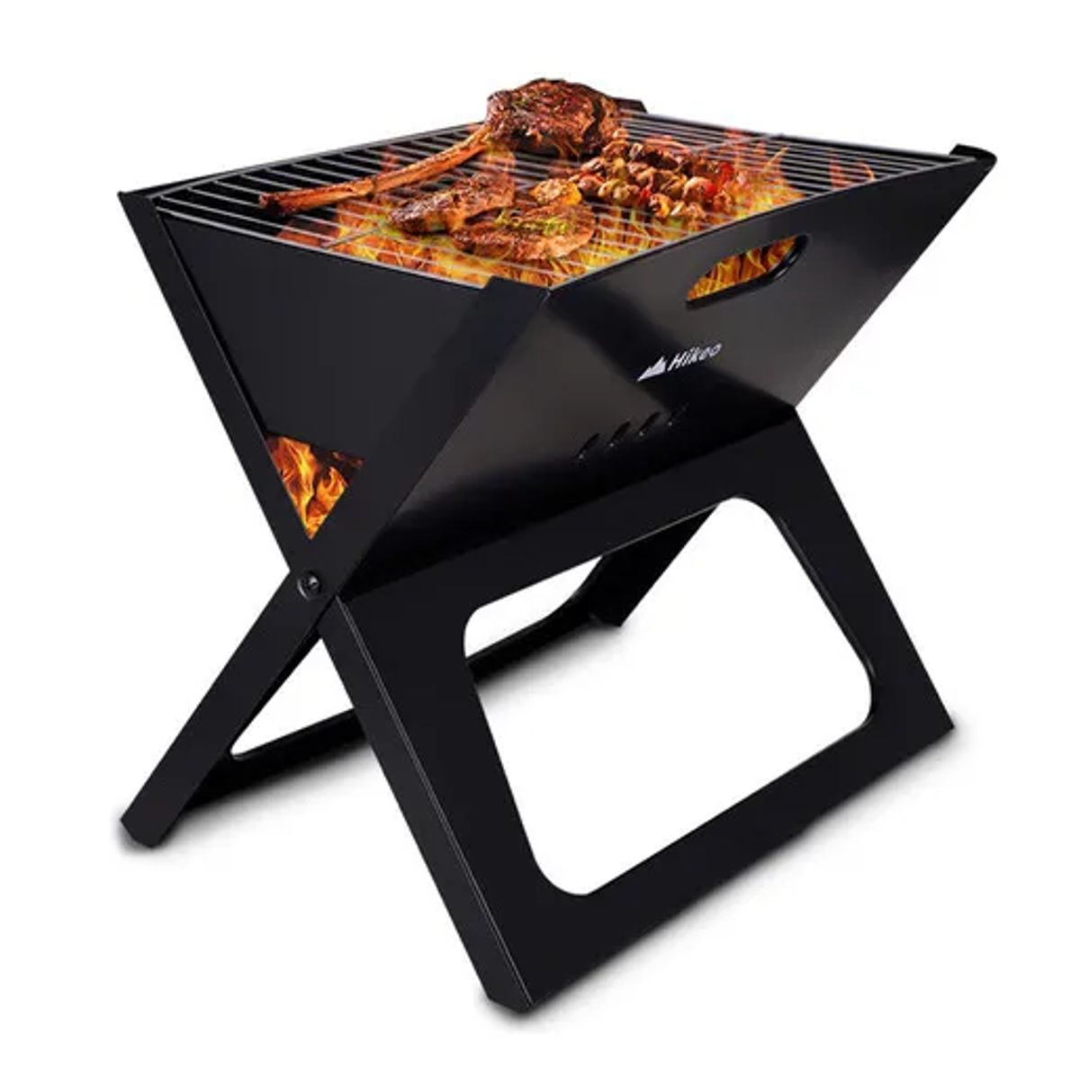 GENERICO - Hikeo Parrilla plegable carbón portátil asados color negro