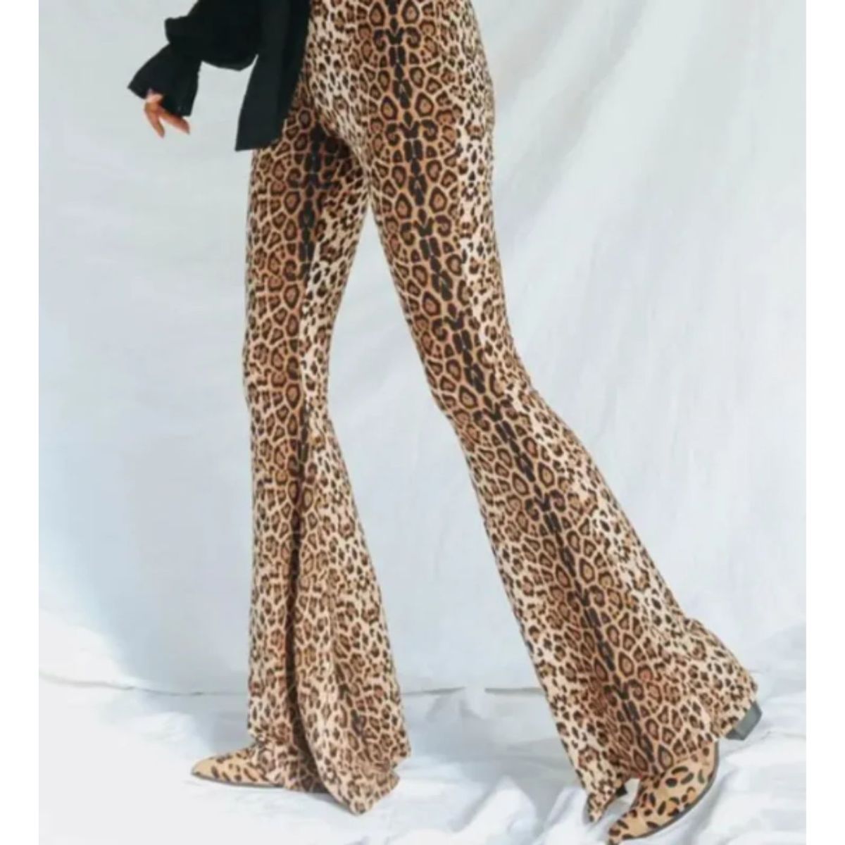 LIKE SHOP - Calza Flare Mujer Animal Print Primavera Verano Tiro Alto 7025