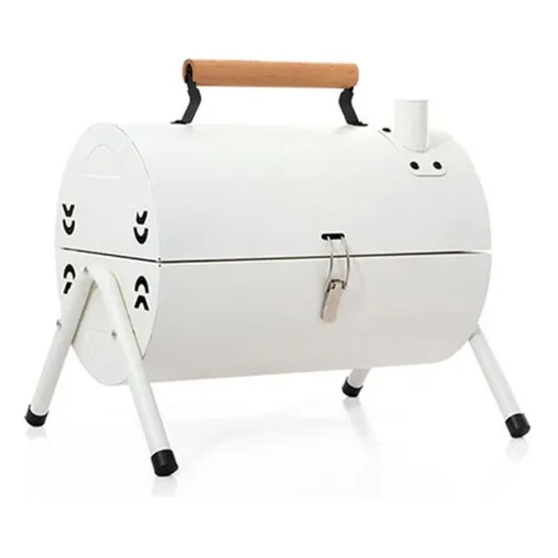 GENERICO - Parrilla Portatil De Carbon Doble Funcion Con Ahumador