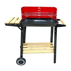 GENERICO - Parrilla De Asado Con Rueda Y Repisa 85x28x80cm Bighouse
