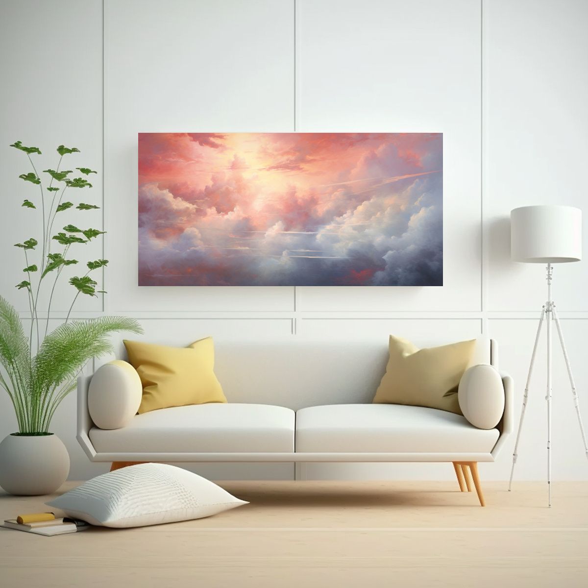 GENERICO - Pintura Abstracta De Un Cielo Matutino Con 140x70 Cm