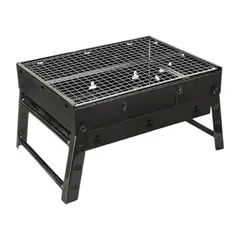 GENERICO - Parrilla Portátil Barbacoa Asado Grill Plegable Negra Carbon