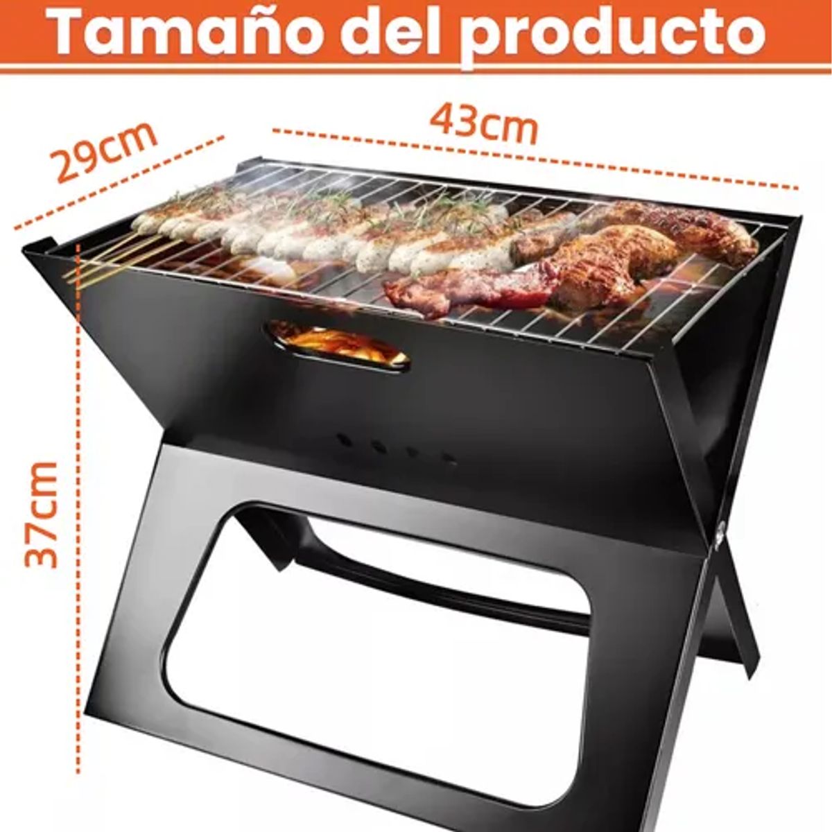 GENERICO - Barbacoa Portátil Plegable - Doble Capa Segura Para Jardín