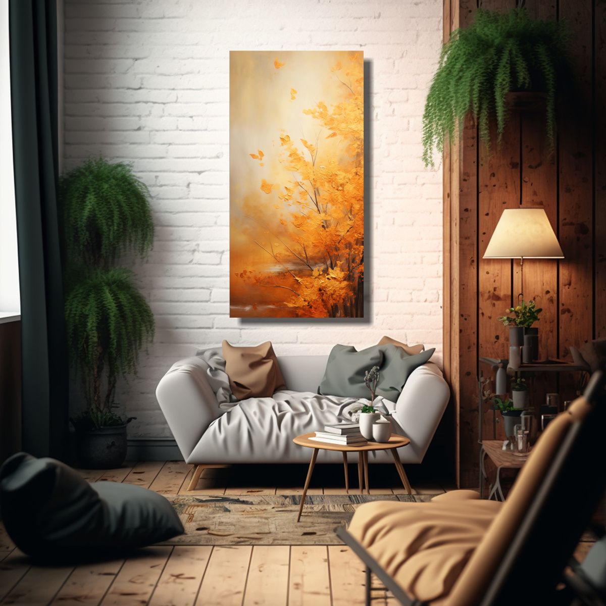 GENERICO - Cuadro Abstracto De Intensos Matices Dorados Del 70x140 Cm