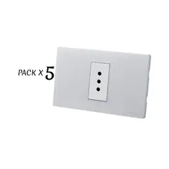 WANT - PACK 5 ENCHUFE SIMPLE METALICO 10A BLANCO