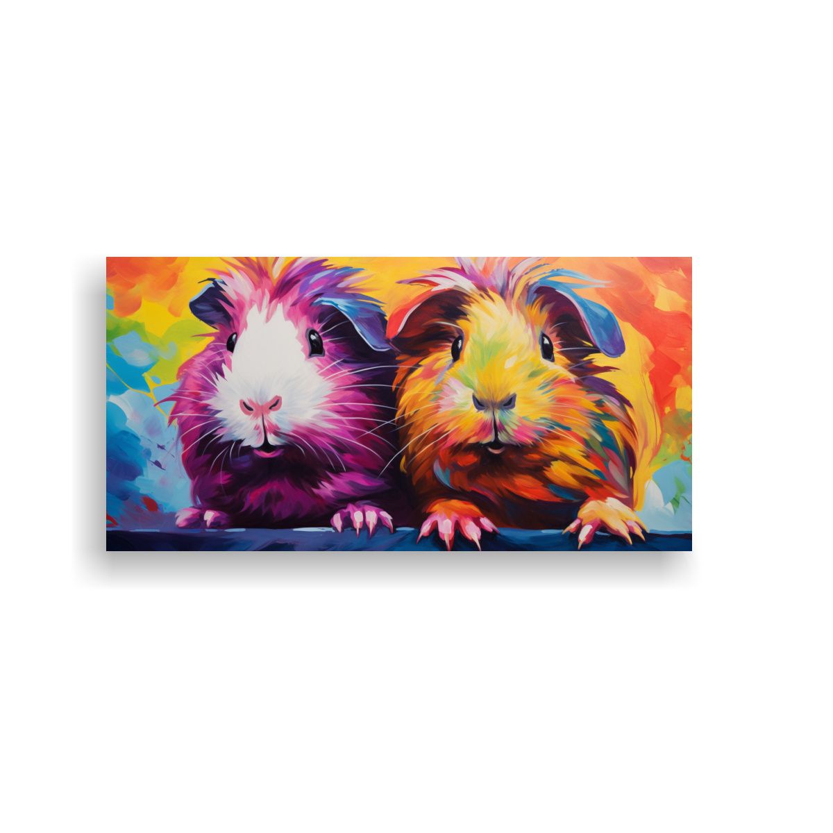 GENERICO - Cuadro Impreso Guinea Pigs Estilo Pintura Al 140x70 Cm