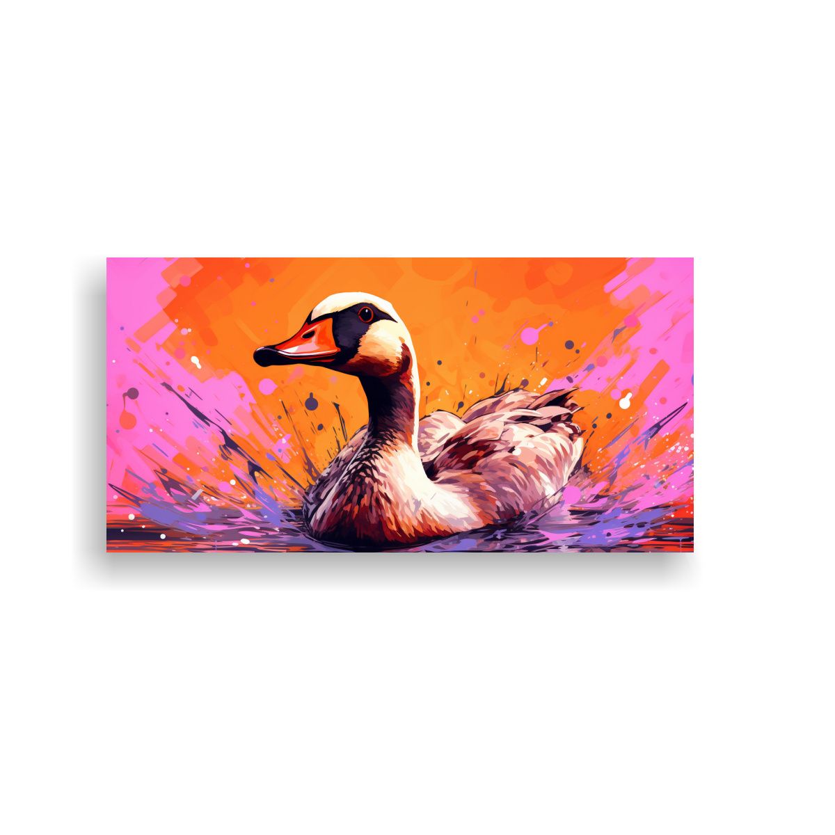 GENERICO - Lienzo De Diseño Calma Con Gansos En Colores 120x60 Cm