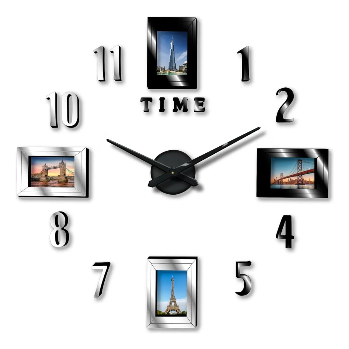 GENERICO - Reloj De Pared Y Cuadros Para Fotografías Mural 3d Moderno