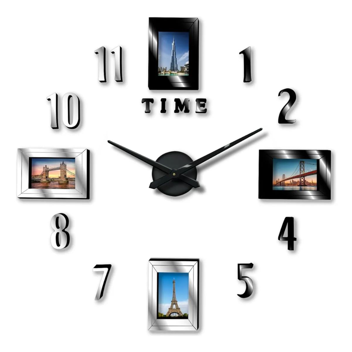 GENERICO - Reloj De Pared Y Cuadros Para Fotografías Mural 3d Moderno