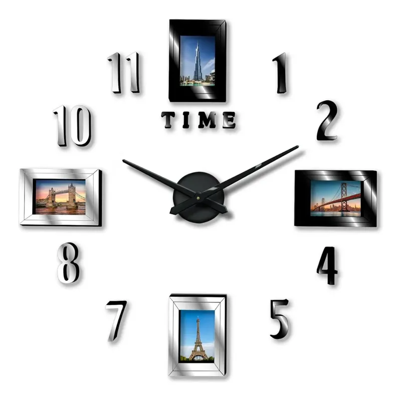 GENERICO Reloj De Pared Y Cuadros Para Fotografías Mural 3d