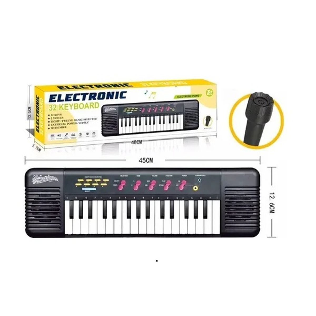 GENERICO - piano electrónico SD-332 negro 32 teclas