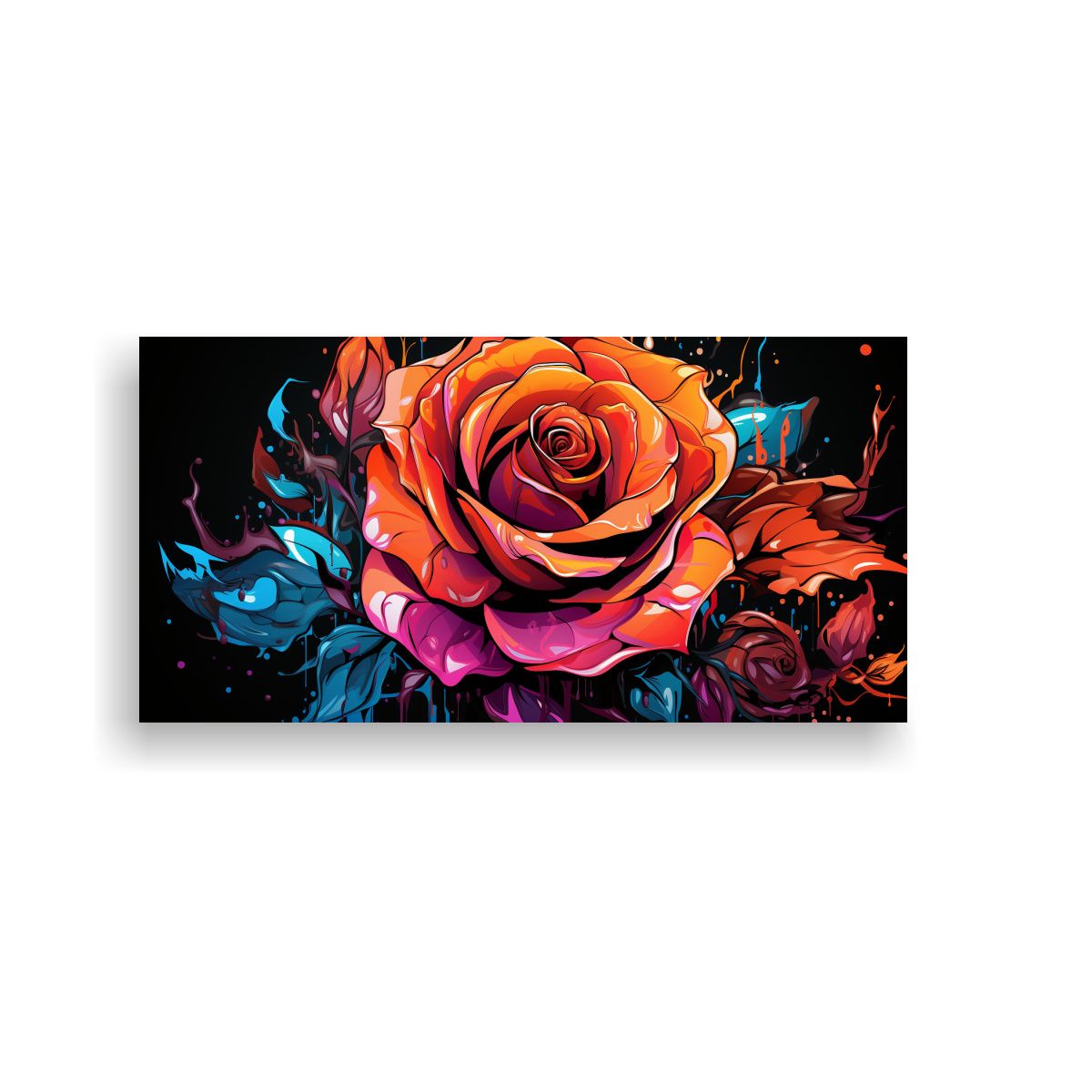 GENERICO - Pintura Graffiti Rosa De Alta Resolución Para 120x60 Cm.