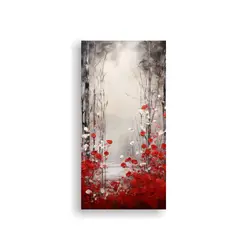 GENERICO - Pintura Moderna En Bastidor De Madera En Rojo Y 70x140 Cm