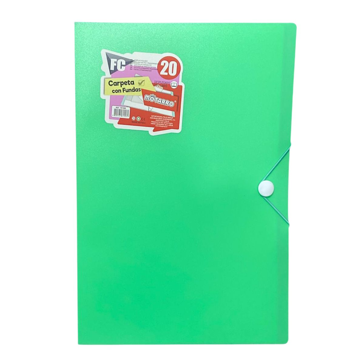MOTARRO - Carpeta Archivadora Tamaño Oficio Con 20 Fundas Transparente