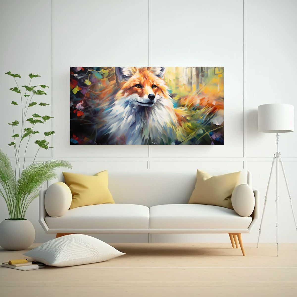 GENERICO - Cuadro Fox Estilo Pintura Estilo Óleo Colorida 140x70 Cm