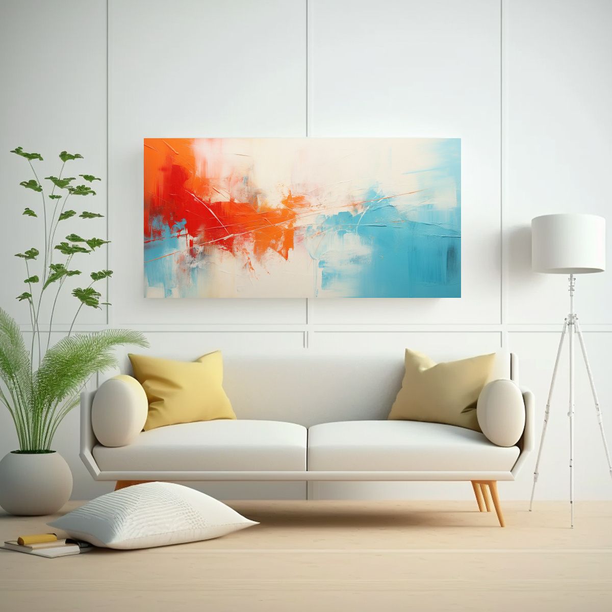 GENERICO - Pintura Abstracta Intensa En Acrílico Sobre 140x70 Cm