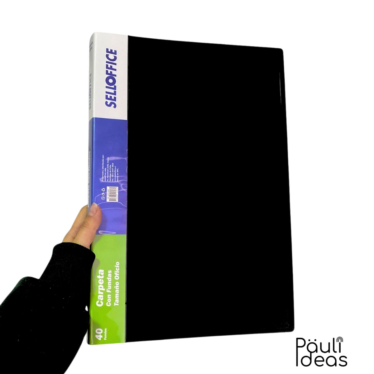 SELLOFFICE - Carpeta Archivadora Tamaño Oficio Con 40 Fundas Transparente