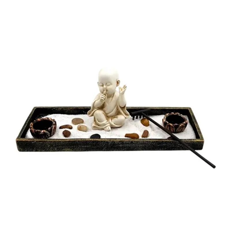 GENERICO - Monje Jardin Niño Budha Caccesorio 31x12x11cm