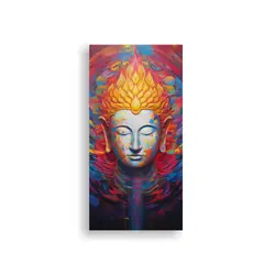 GENERICO - Cuadro Movimiento Buddha Dorado Y Arcoíris 70x140 Cm