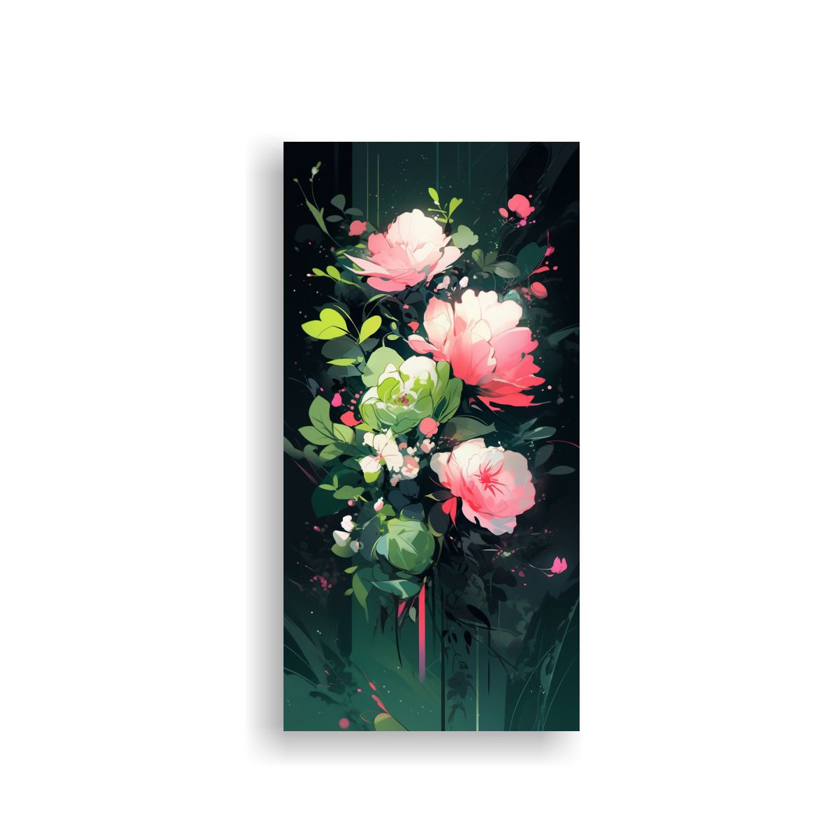 GENERICO - Pintura De Pared Estilo Green Y Pink Neonoir Con 70x140 Cm