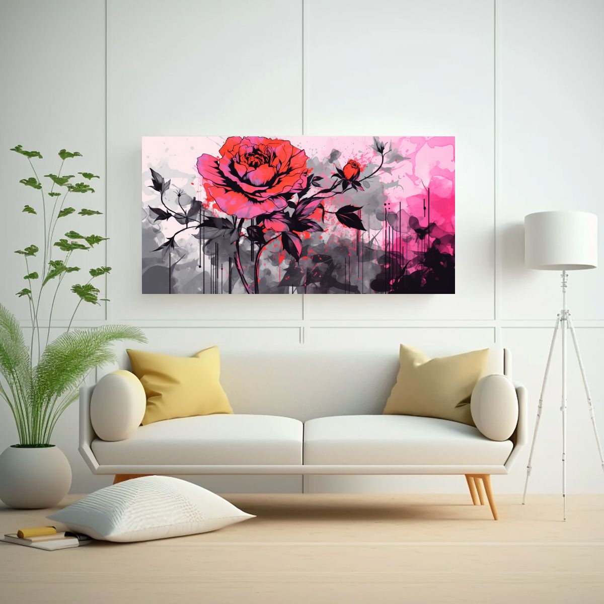 GENERICO - Pinturas Decorativas Estilo Neonoir En Tonos 120x60 Cm